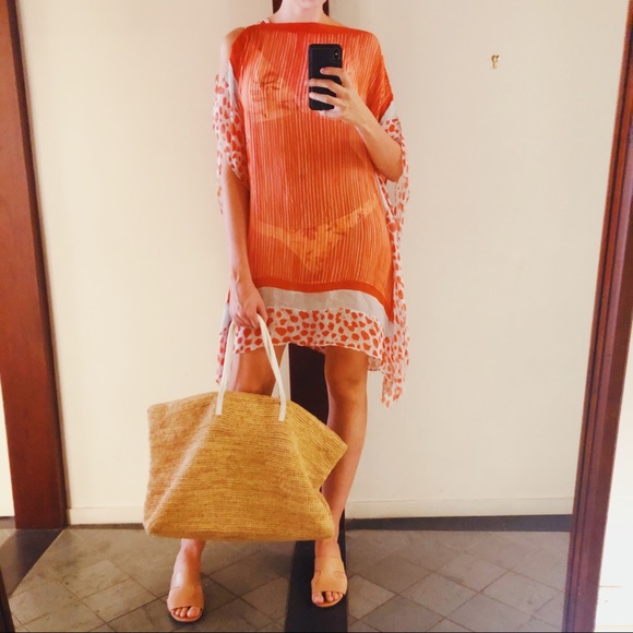 Diane Von Furstenberg Other - DVF 100 Silk Orange Caftan Beach Coverup Small
